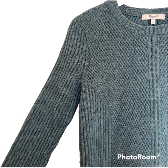 Madewell Sophia Heather Spruce Ribbed Sweater Size Small - Picture 10 of 13